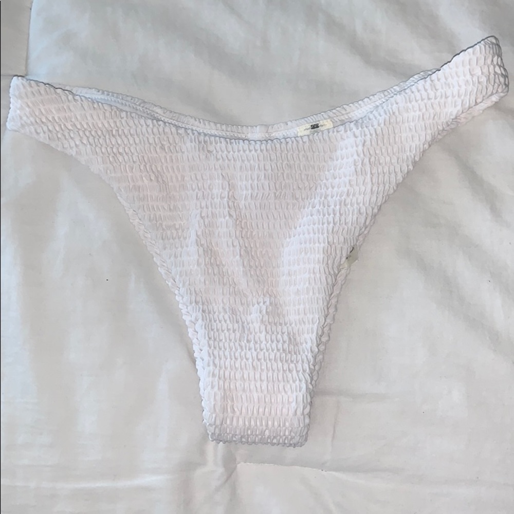 Hollister White Smocked High-Leg Bikini Bottom!!!!